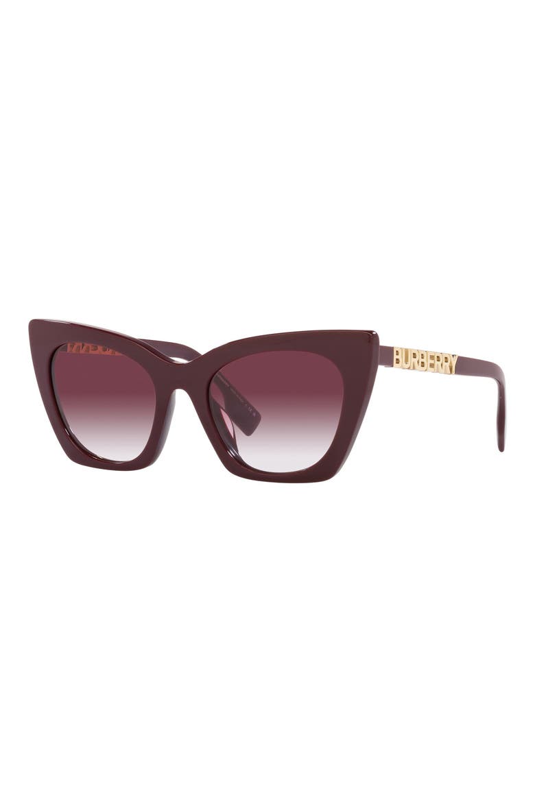 52mm Cat Eye Sunglasses, Alternate, color, BORDEAUX