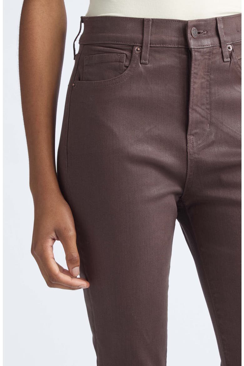 Carson High Waist Coated Ankle Flare Jeans, Alternate, color, ESPRESSO