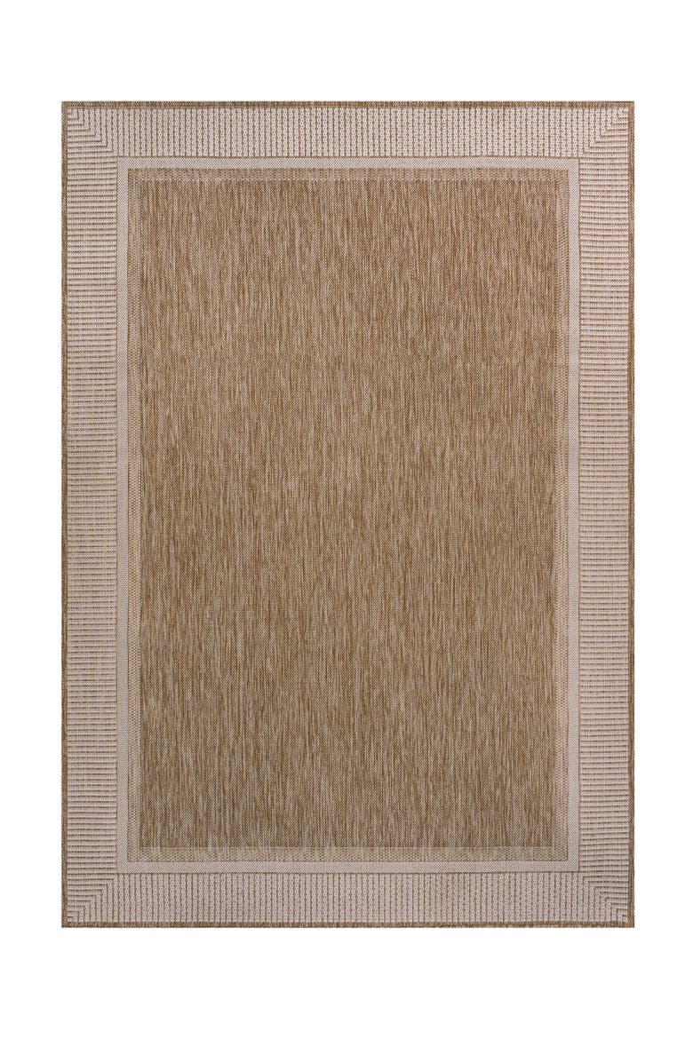 Hali Coastal Casual Wide Stripe Border Indoor/Outdoor Area Rug, Alternate, color, Beige/Cream