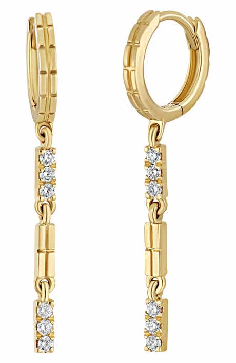 Cleo 18k Gold Diamond Drop Earrings