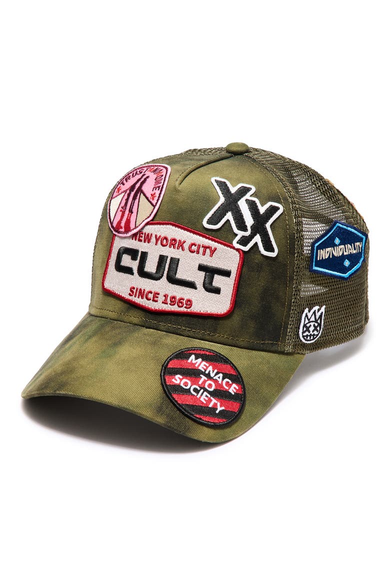 Camo Patch Trucker Hat, Main, color, CAMO
