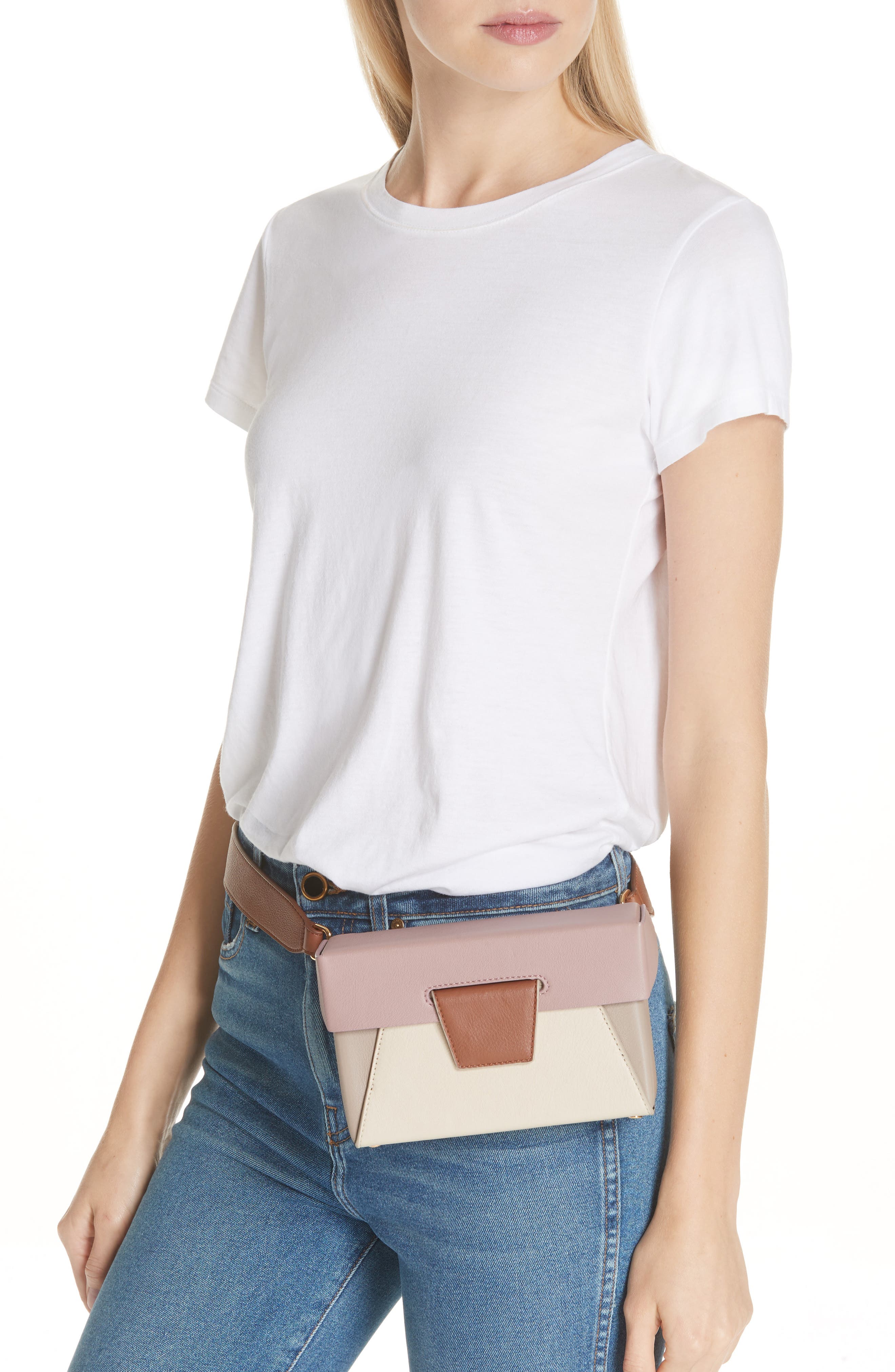 Lola Belt Bag, Alternate, color, BROWNROSE MARMO