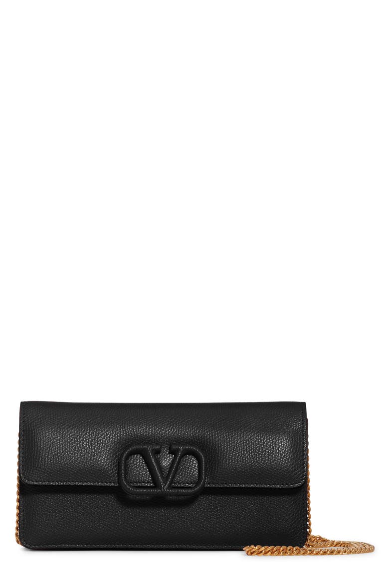 VSling Calfskin Wallet on a Chain, Main, color, NERO