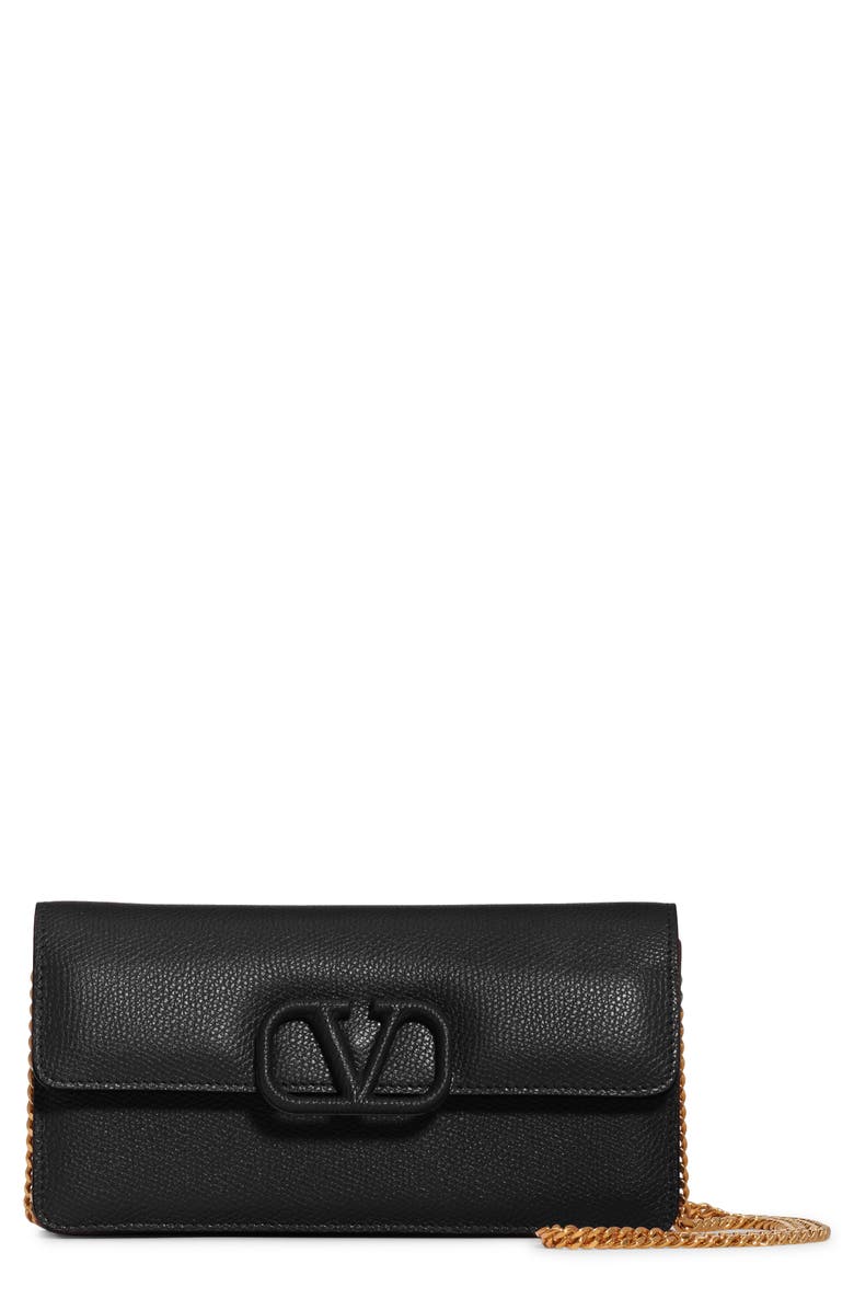 Valentino Garavani VSling Calfskin Wallet on a Chain, Main, color, 
