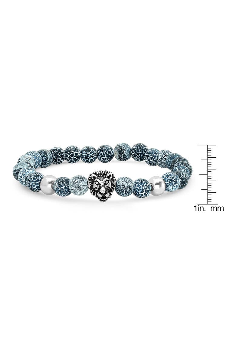 Men's Lion Agate Bead Bracelet, Main, color, GRAY