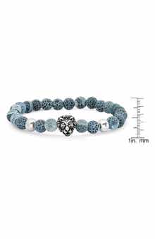 Men's Lion Agate Bead Bracelet