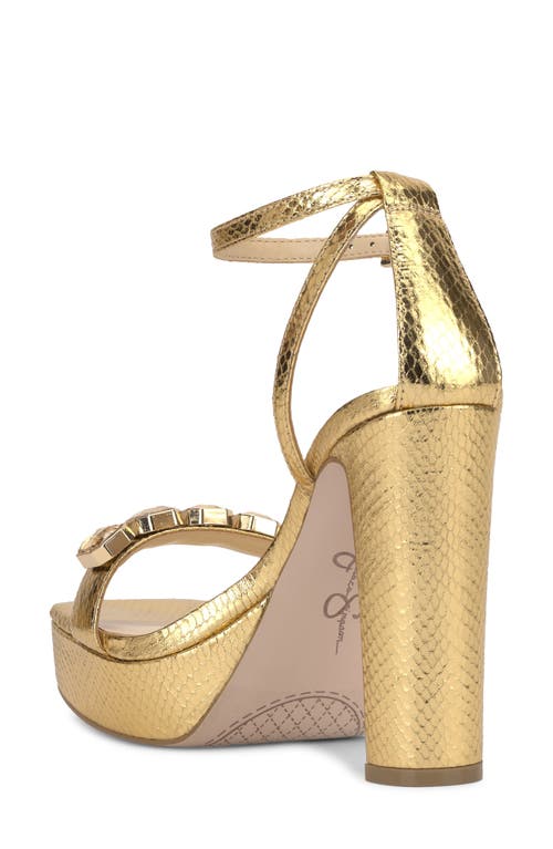 Jessica Simpson Callirah Ankle Strap Platform Sandal In Gold