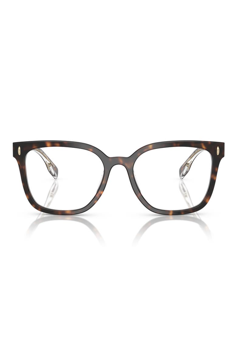 55mm Square Optical Glasses, Main, color, BLACK TORT