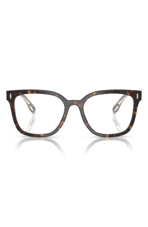 Tory Burch 53mm Square Optical Glasses In Dk Tort