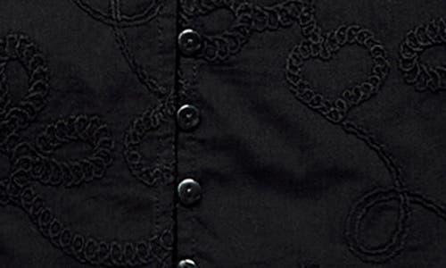 Mango Women's Buttons Embroidered Blouse In Black