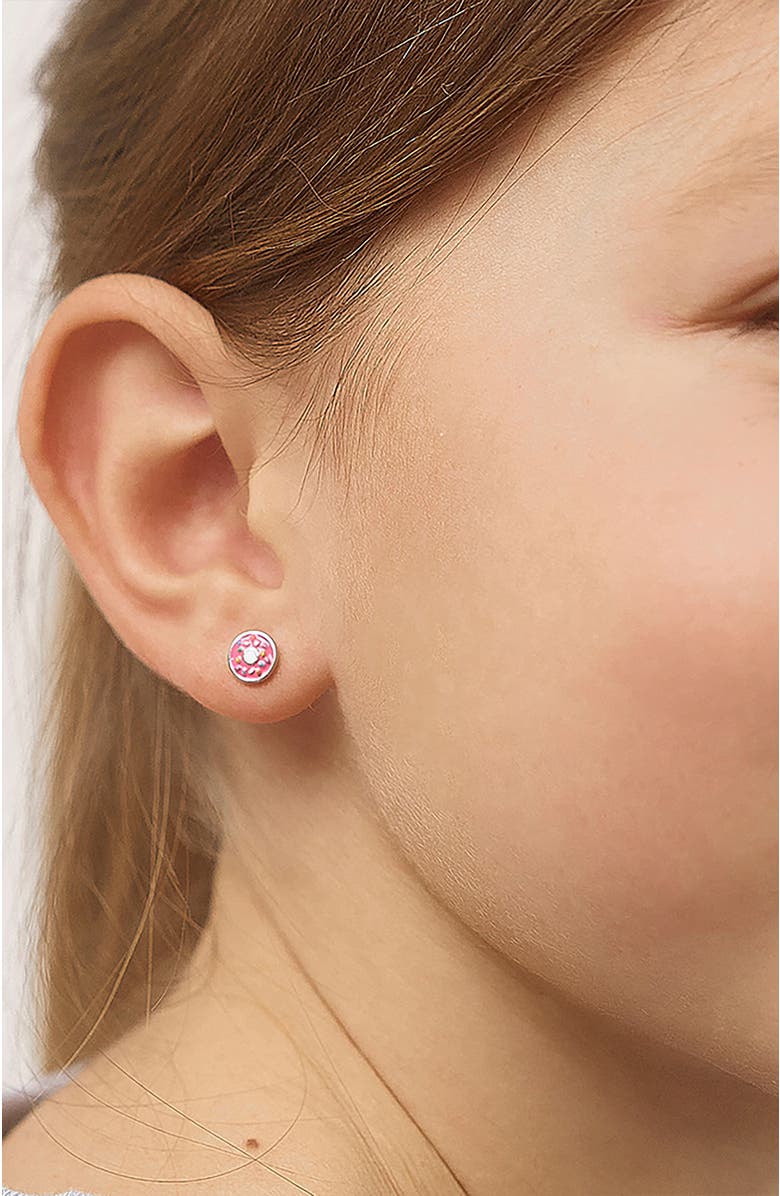 In Season Jewelry Frosted with Sprinkles Donut Earrings, Alternate, color, Purple