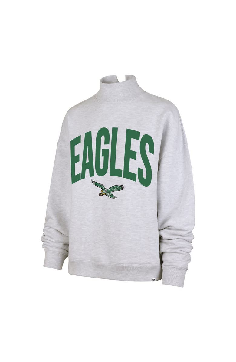 '47 Women's '47  Gray Philadelphia Eagles Subtle Muse Mock Neck Sweatshirt, Alternate, color, Gray