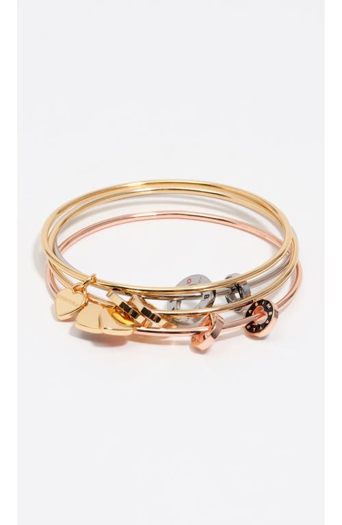 Bimba Y Lola Set Of 5 Heart Logo Bracelets In Gold