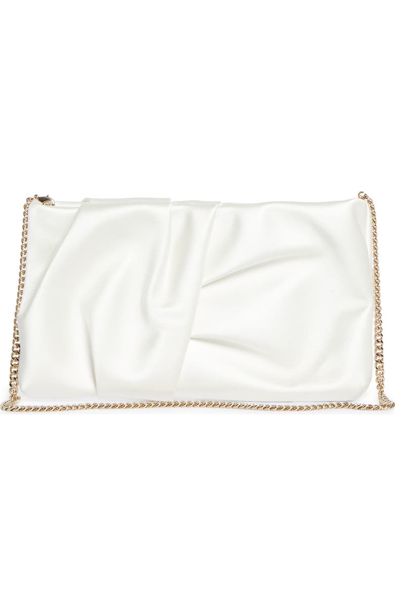 Jimmy Choo Bonny Satin Clutch, Alternate, color, Ivory