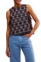 Textured Cotton Terry Side Tie Top