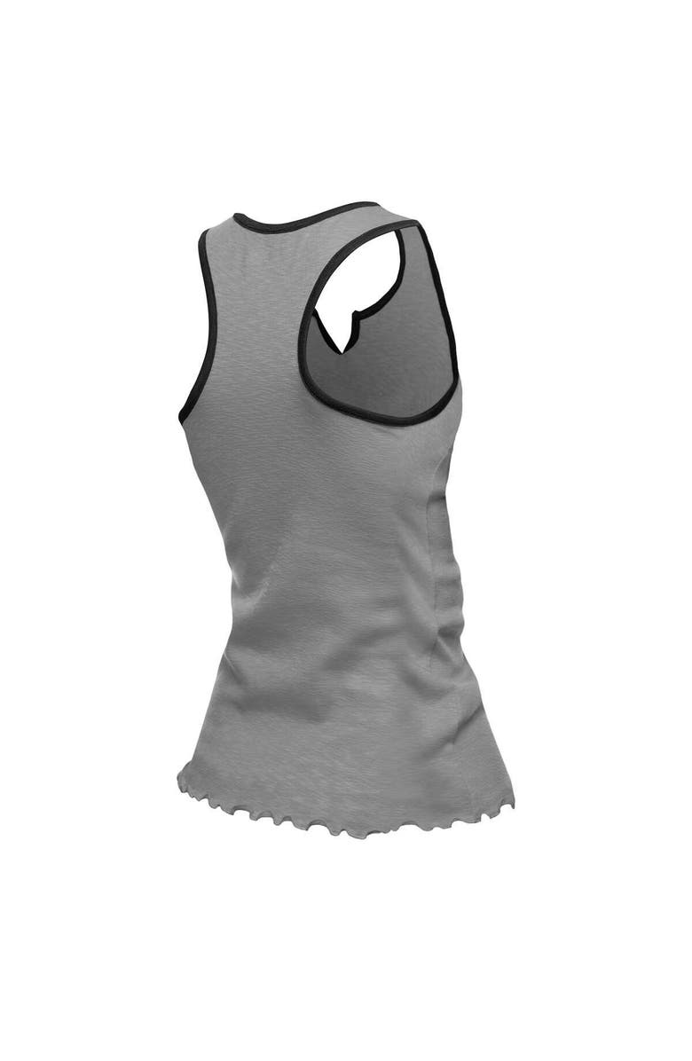 New Era Women's New Era  Silver Las Vegas Raiders Lettuce Hem Notch Neck Tri-Blend Tank Top, Alternate, color, Silver