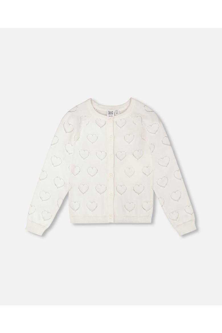 Pointelle Knit Long Sleeve Cardigan, Main, color, Off-White