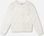 Deux par Deux Pointelle Knit Long Sleeve Cardigan