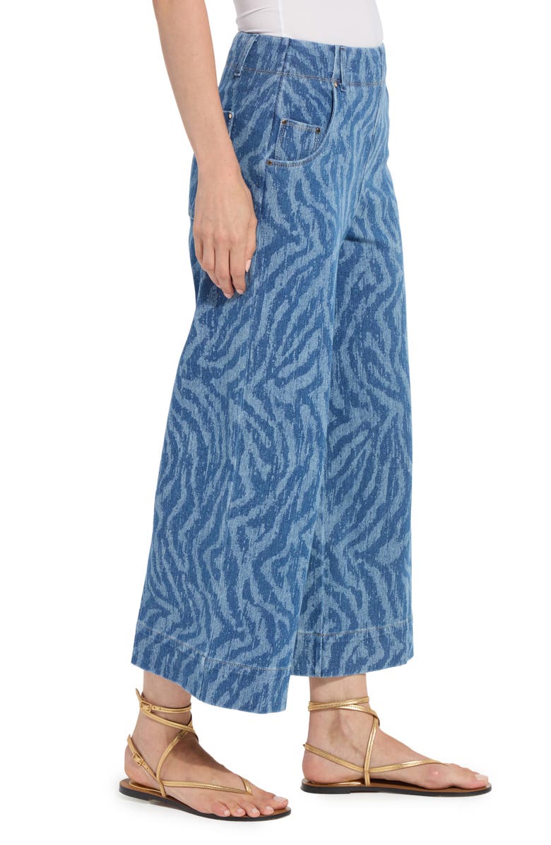 Lysse Leo Print High Waist Ankle Wide Leg Denim Pants, Alternate, color, 