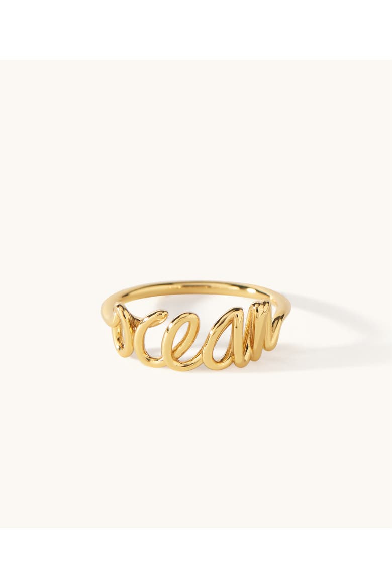 The Ocean Script Ring, Main, color, Gold