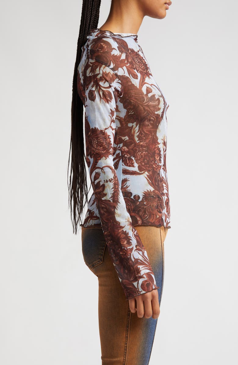 Knwls Floral Mesh Top, Alternate, color,