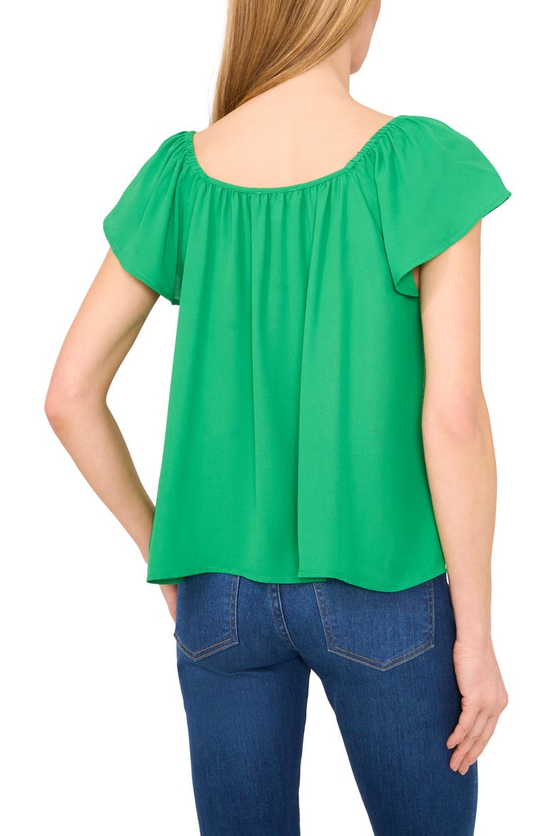 Scoop Neck Flutter Sleeve Top, Alternate, color, MEDIUM GREEN