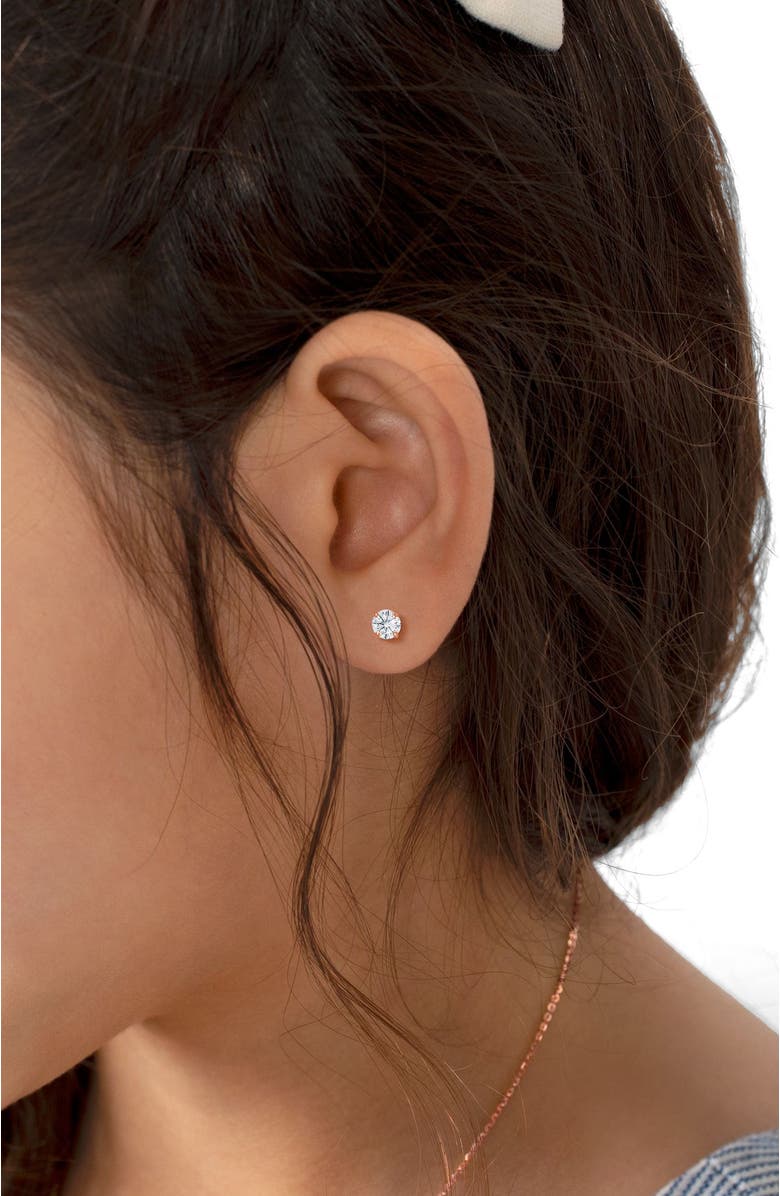 Tiny Blessings 14K Gold 4mm Round Cut Studs Screw Back Earrings, Alternate, color, 14K Rose Gold