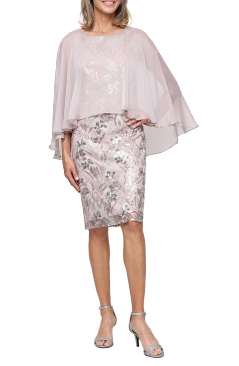 Sequin Chiffon Cocktail Dress