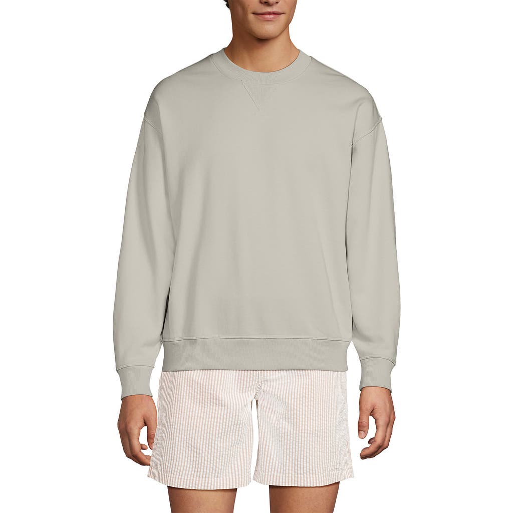 Lands' End Long Sleeve French Terry Vintage Wash Crewneck Sweatshirt In Neutral