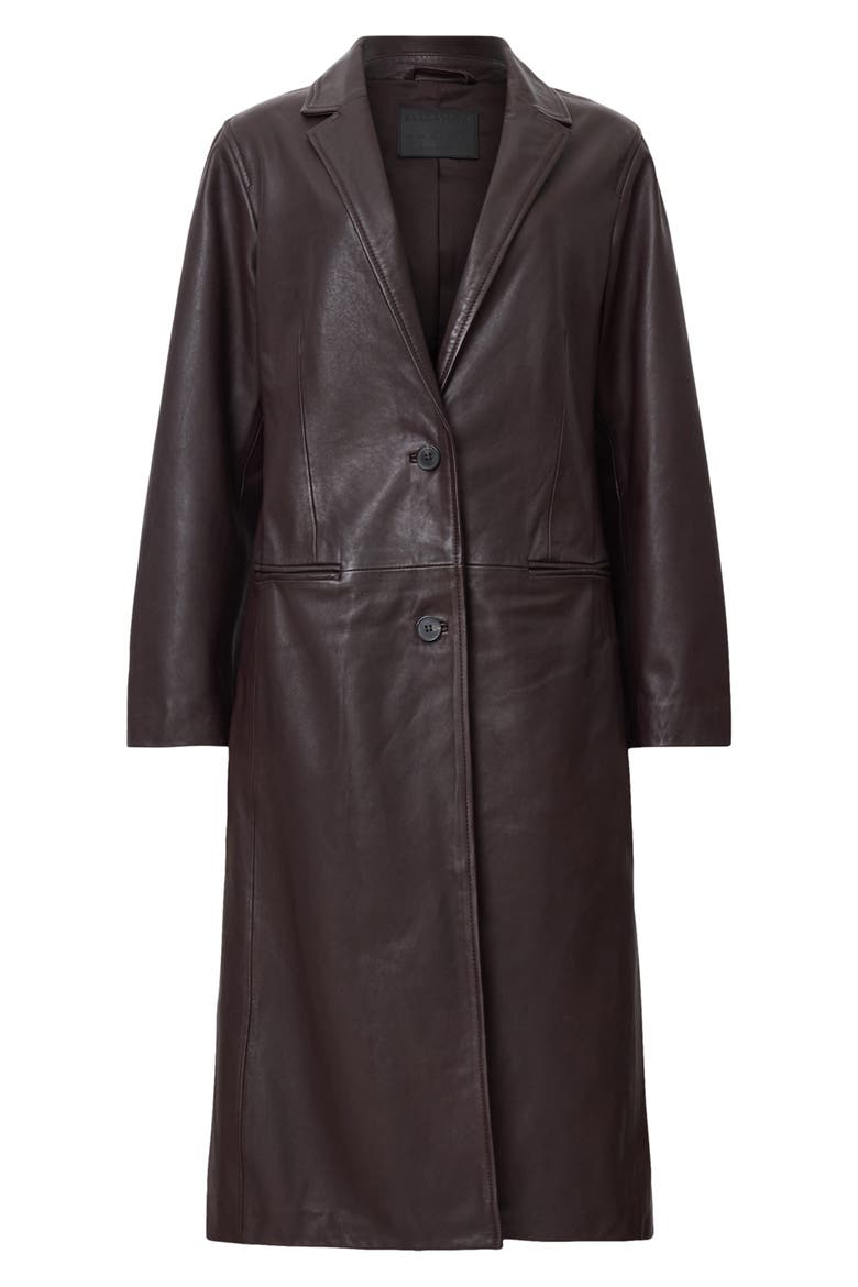 Aire Leather Coat, Alternate, color, OXBLOOD RED