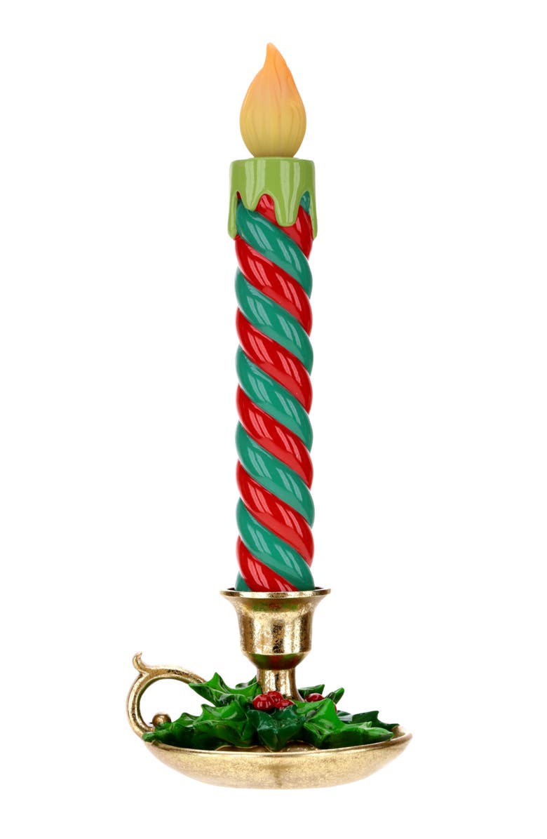 Mark Roberts Lighted Christmas Candle Tabletop, Main, color, Red