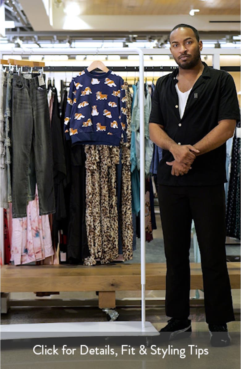 Kids' Bulldog Print Cotton Crewneck Sweatshirt, sales video thumbnail