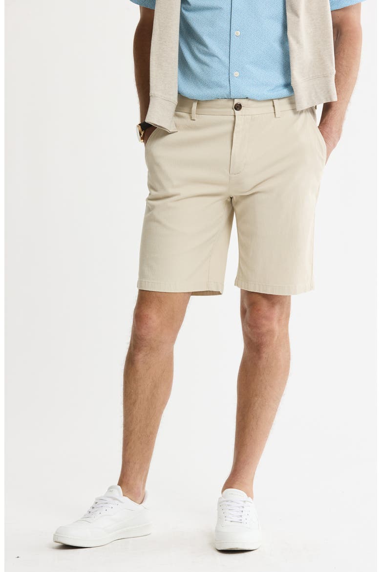 Cotton & Silk Blend Stretch Shorts, Main, color, TAN