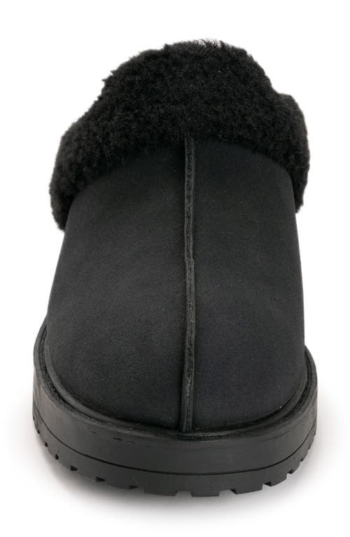 Muk Luks Sophia Faux Fur Trim Mule In Black