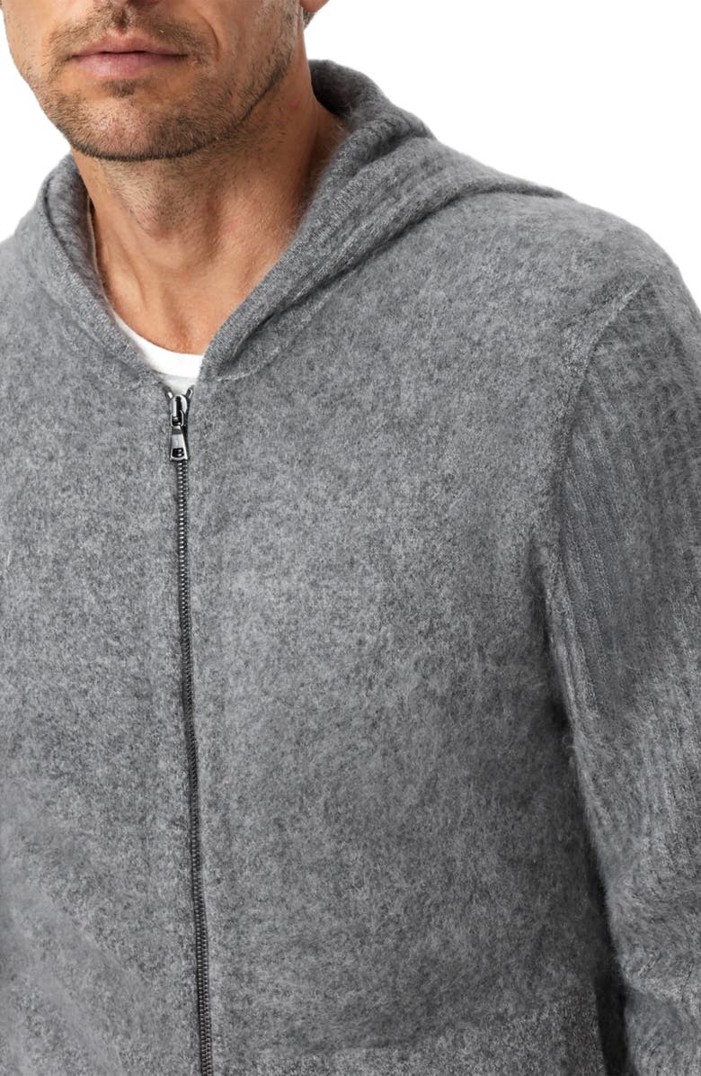 John Varvatos Catherine Cashmere Zip Hoodie, Alternate, color, Charcoal