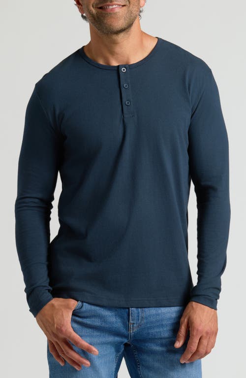 True Classic Classic Long Sleeve Henley in Navy at Nordstrom, Size Xxx-Large