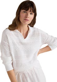 Haven Well Within Cotton Mixed Stitch Johnny Collar Sweater