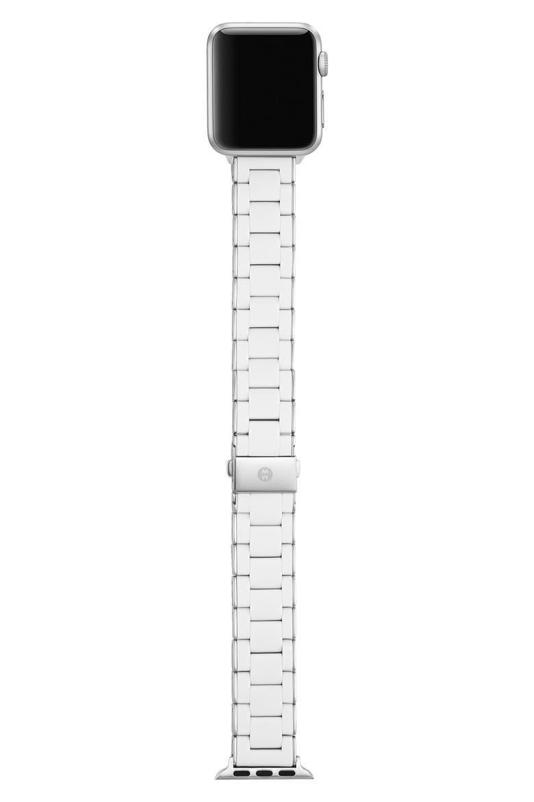 Wrapped Silicone Apple Watch® Bracelet Watchband, Alternate, color, WHITE