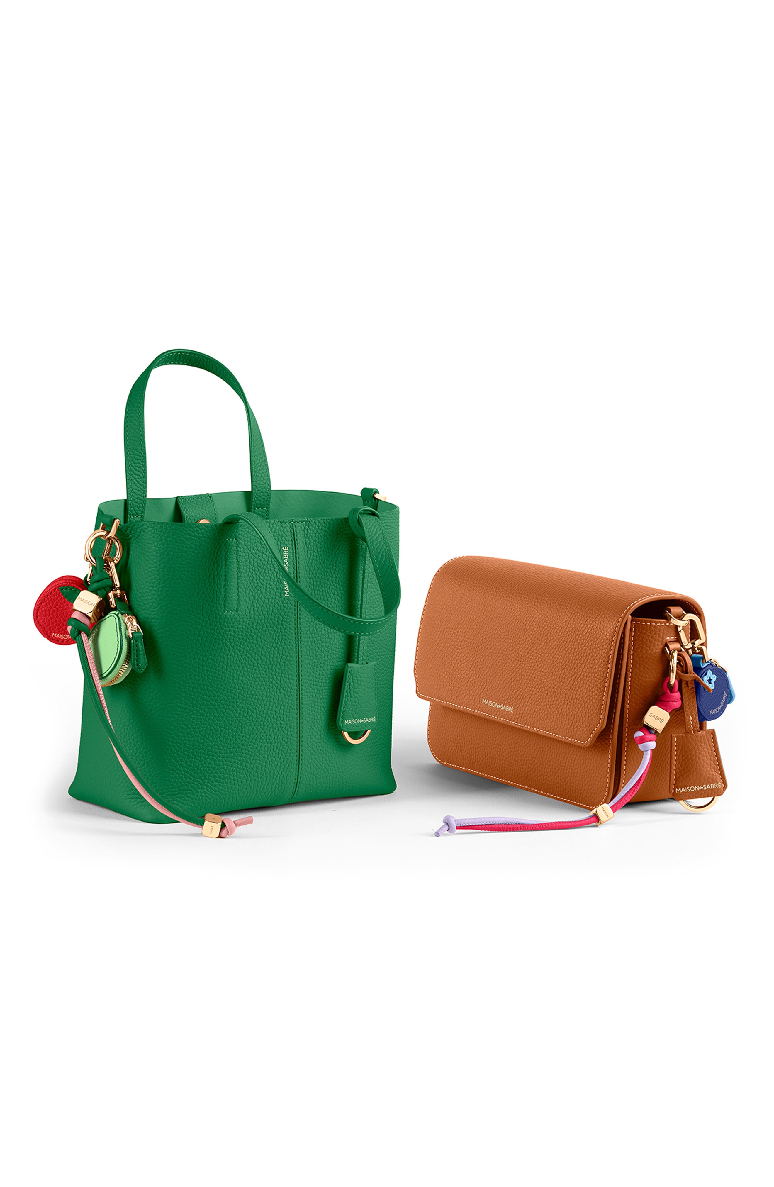 MAISON de SABRÉ Leather Wristlet Charm, Alternate, color, Rouge Noir