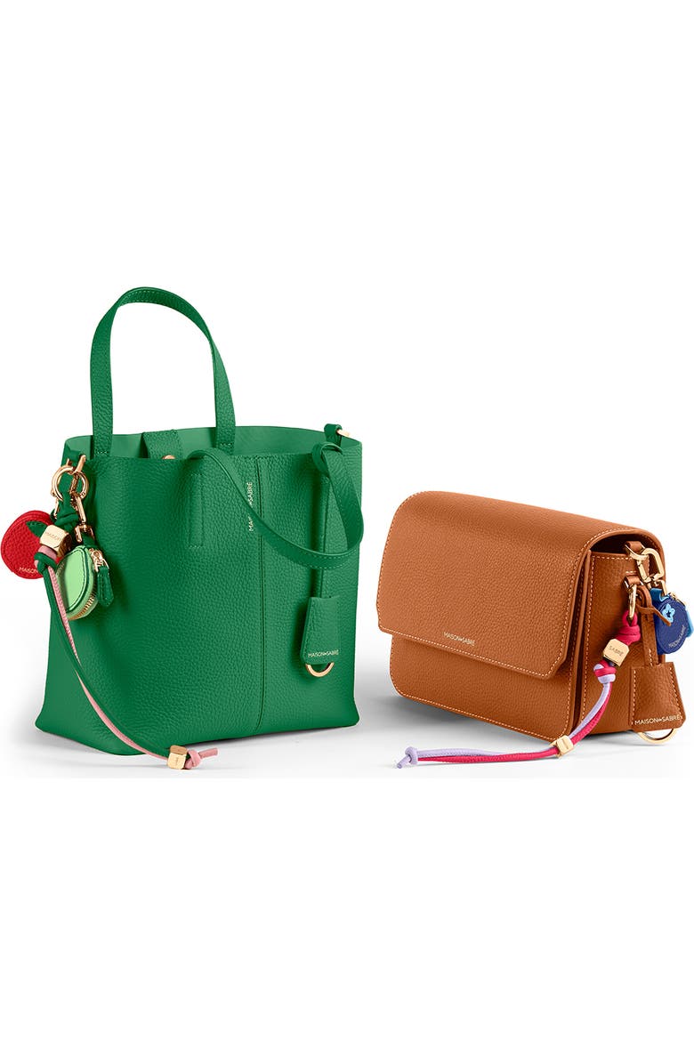 MAISON de SABRÉ Leather Wristlet Charm, Alternate, color, Rouge Noir