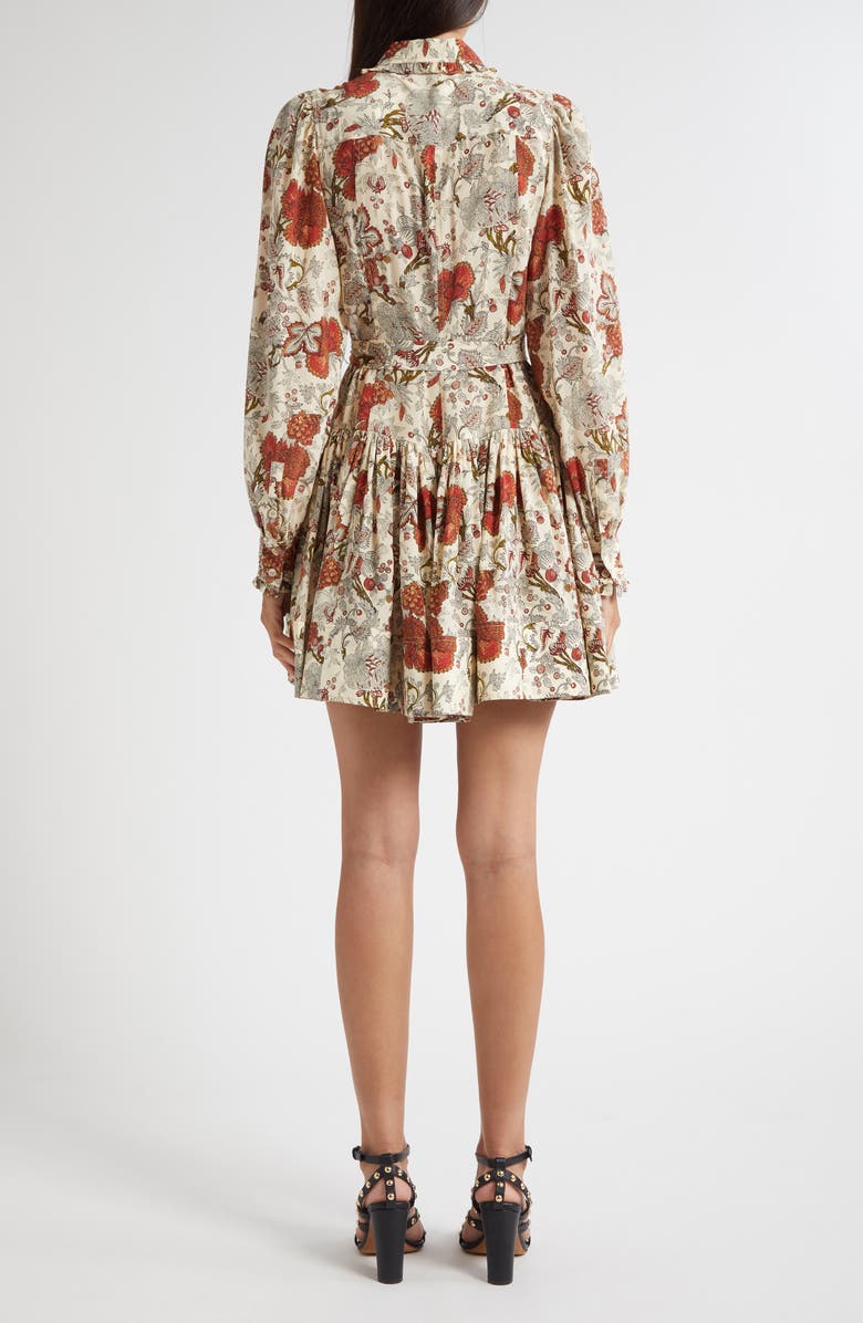 Ulla Johnson Simona Floral Print Long Sleeve Silk Minidress, Alternate, color, Wintergarden