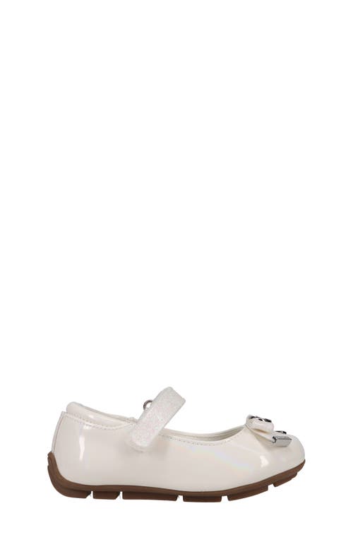 Michael Michael Kors Kids' Rover Bow Mary Jane Flat In White/glitter