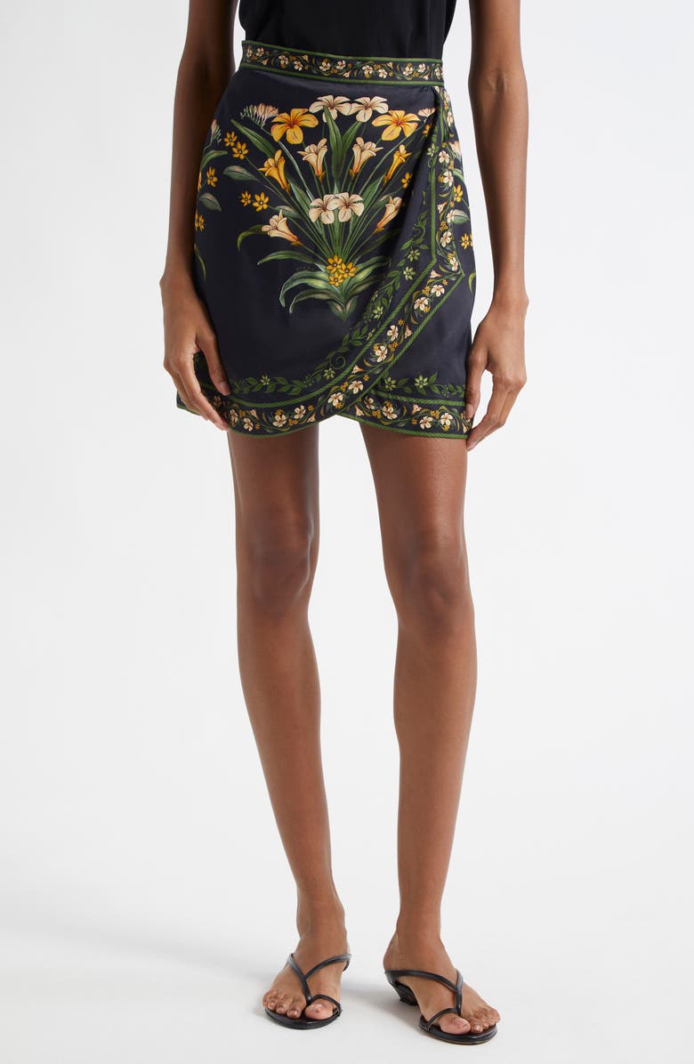 FARM Rio Flowers Arch Wrap Front Miniskirt, Main, color,