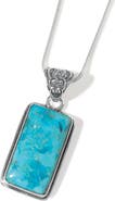 YS GEMS Silver Plated Turquoise Pendant Necklace
