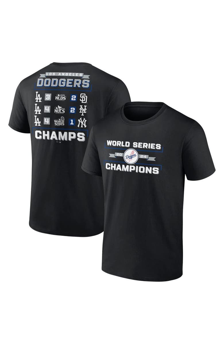 FANATICS Men's Fanatics Black Los Angeles Dodgers 2024 World Series Champions  Schedule T-Shirt, Main, color, 