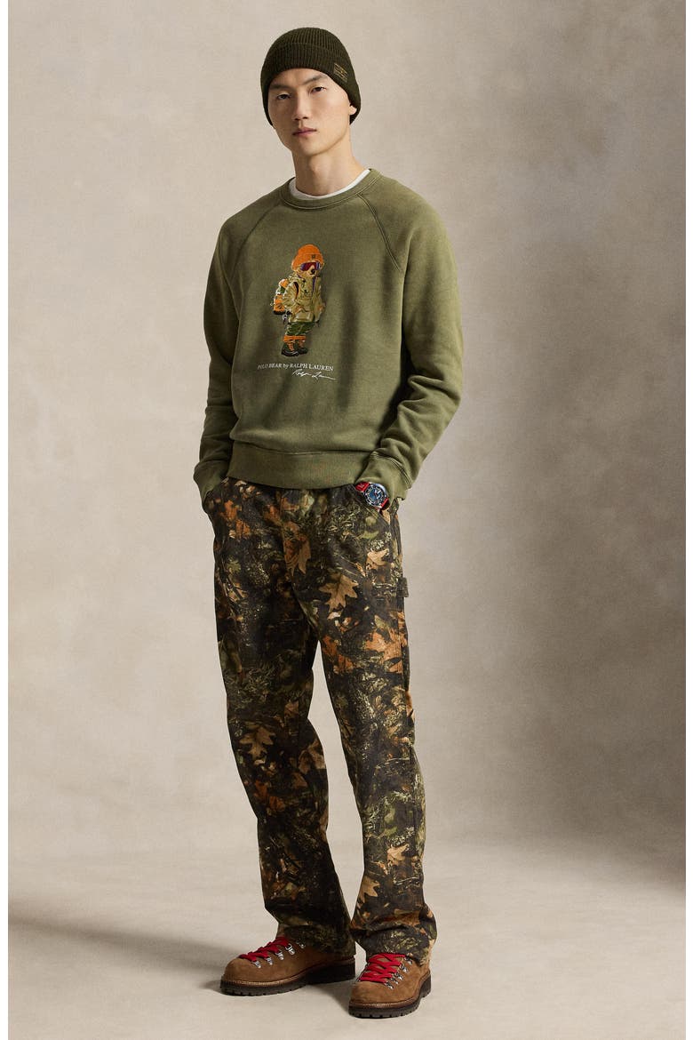 Polo Bear Graphic Fleece Sweatshirt, Alternate, color, GREEN