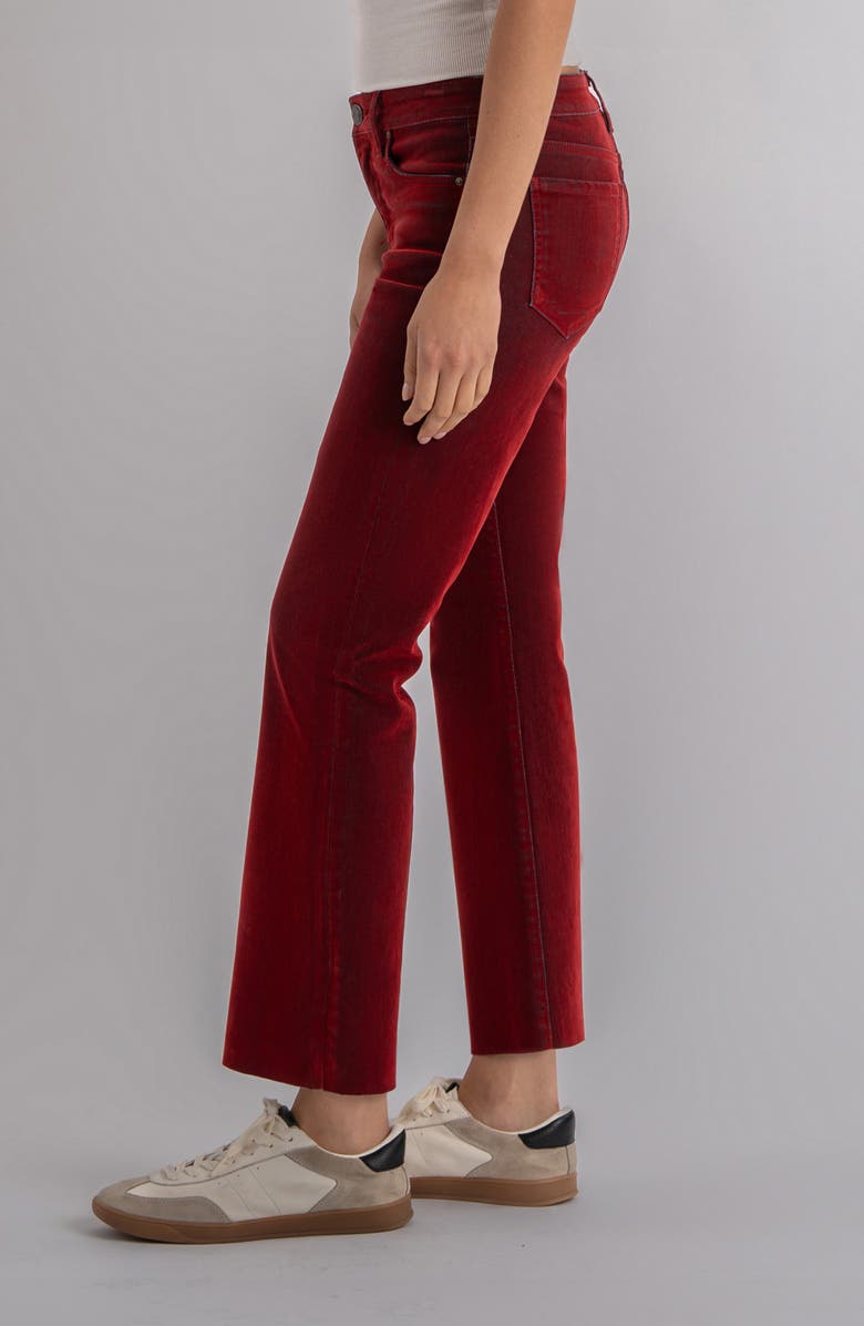 KUT from the Kloth Kelsey Fab Ab Raw Hem Ankle Flare Jeans, Alternate, color, Red