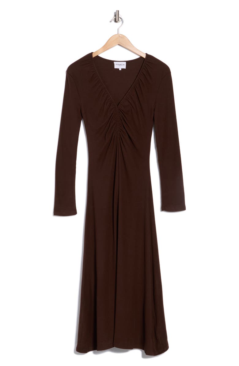 FRNCH High Winter Long Sleeve Dress, Alternate, color, Chocolate
