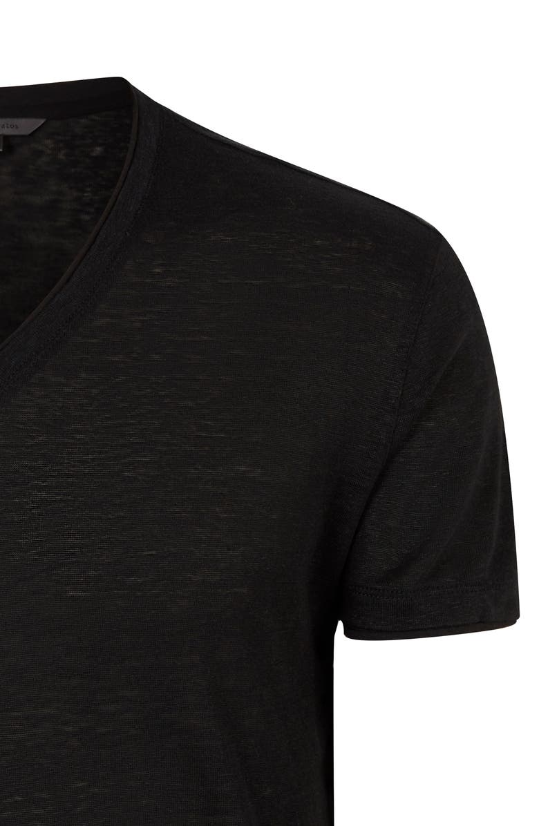 John Varvatos Linen Slim Fit V-Neck T-Shirt, Alternate, color,