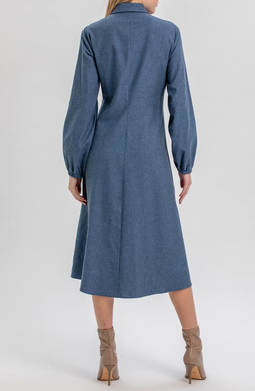 Pietro Brunelli Maternity Erica Long Sleeve Denim Maternity Shirtdress In Blue